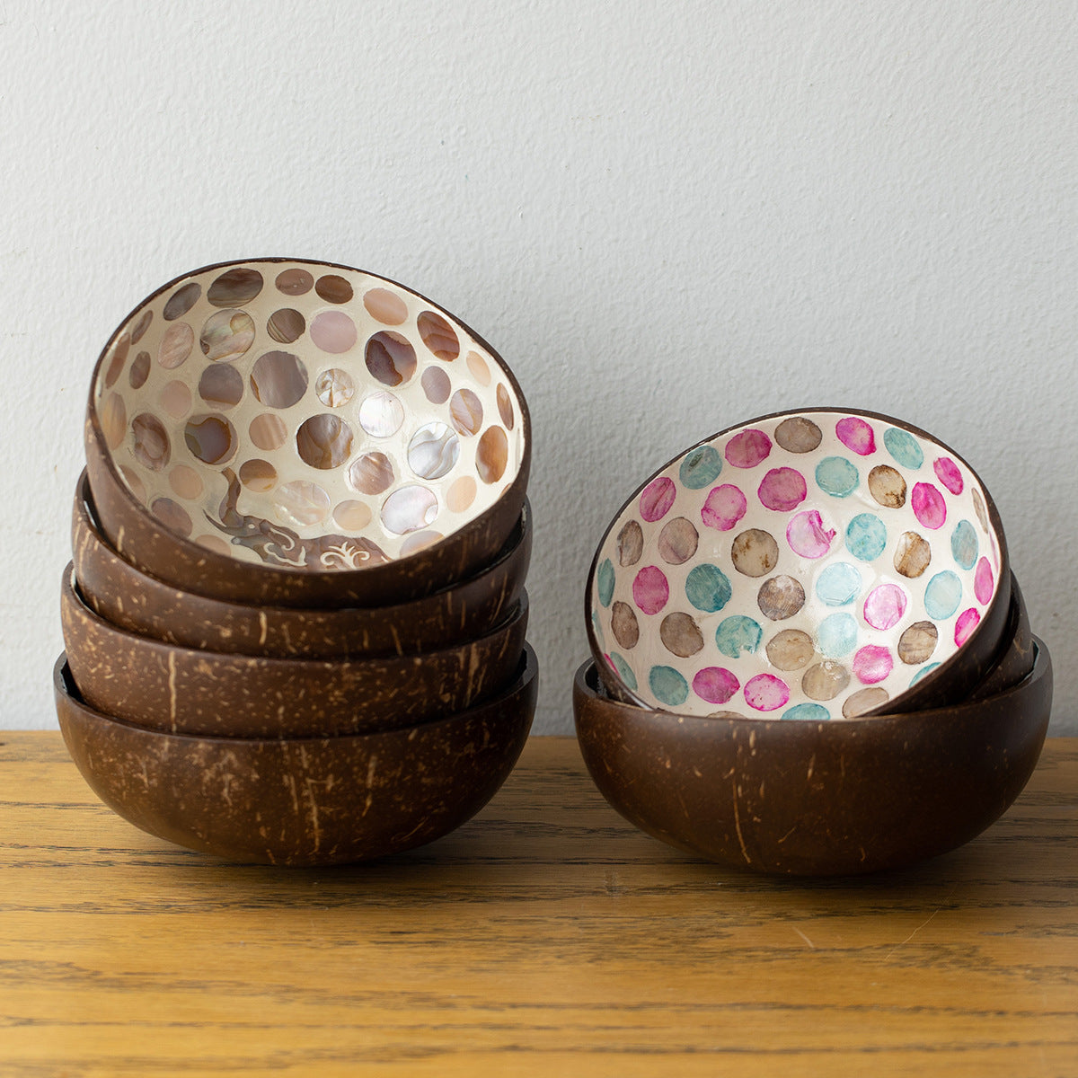 Natural Handmade Coconut Pearl Shell Bowl for Jewelry Storage and Home Decor