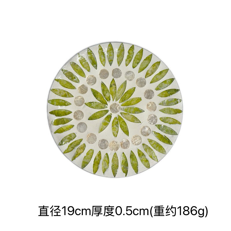Handmade Natural Pearl Shell Hot Pad Colorful Design