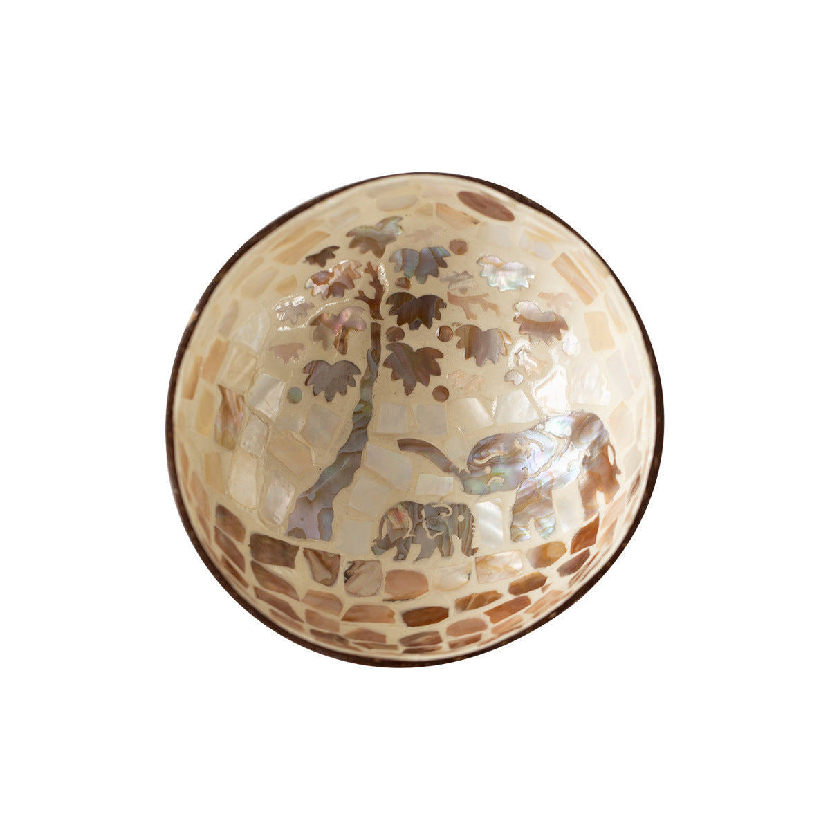 Natural Handmade Coconut Pearl Shell Bowl for Jewelry Storage and Home Decor