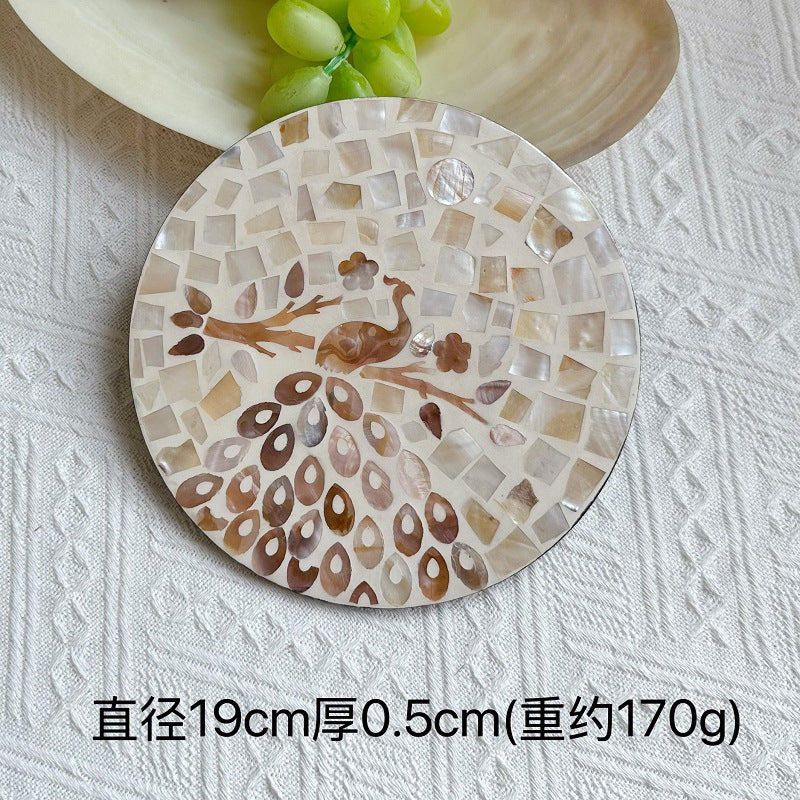 Handmade Natural Pearl Shell Hot Pad Colorful Design