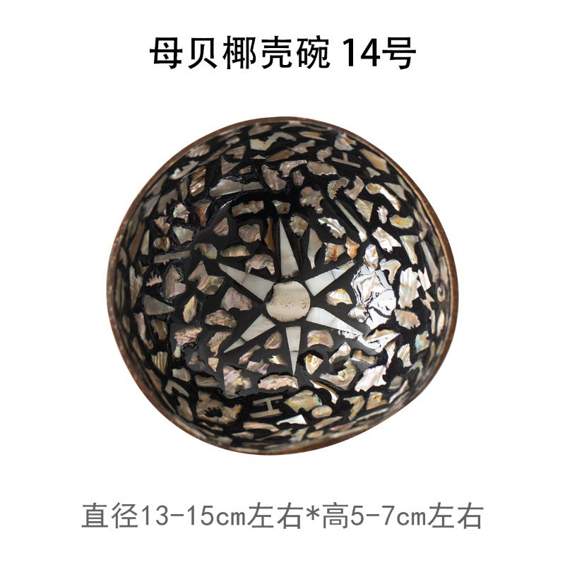 Natural Handmade Coconut Pearl Shell Bowl for Jewelry Storage and Home Decor