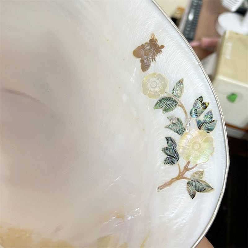 Luxury Natural Pearl Shell Tray for Jewelry Storage and Home Decor Fruit Serving Dish