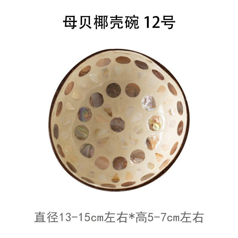 Natural Handmade Coconut Pearl Shell Bowl for Jewelry Storage and Home Decor