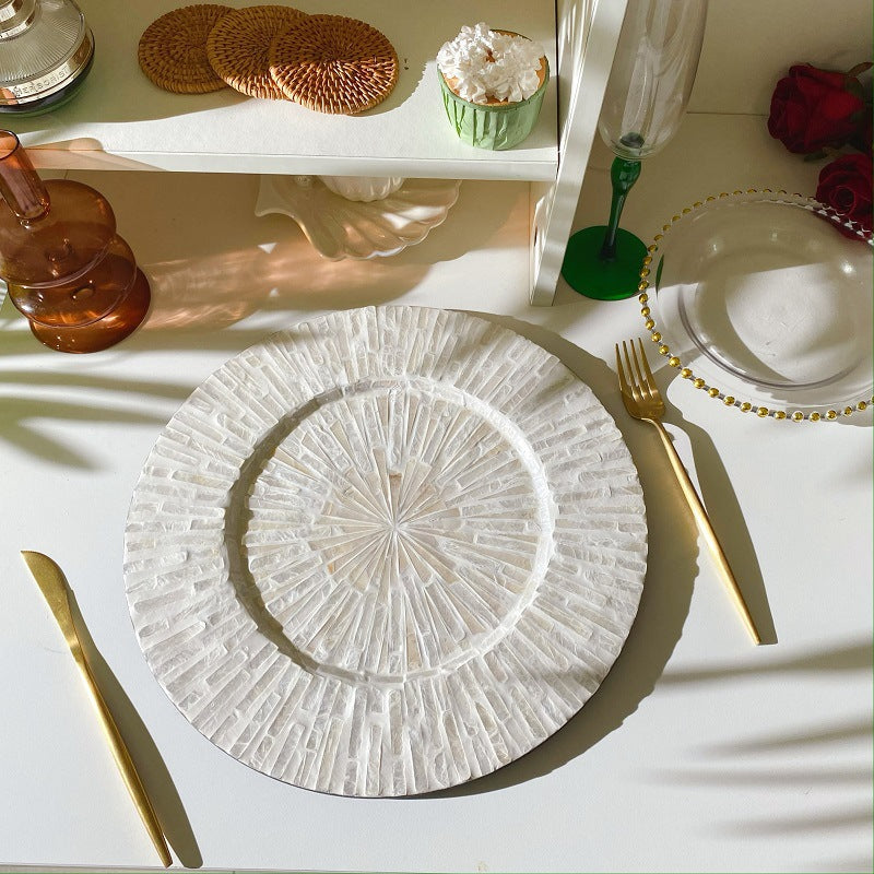 Handmade Natural Pearl Shell Hot Pad Colorful Design