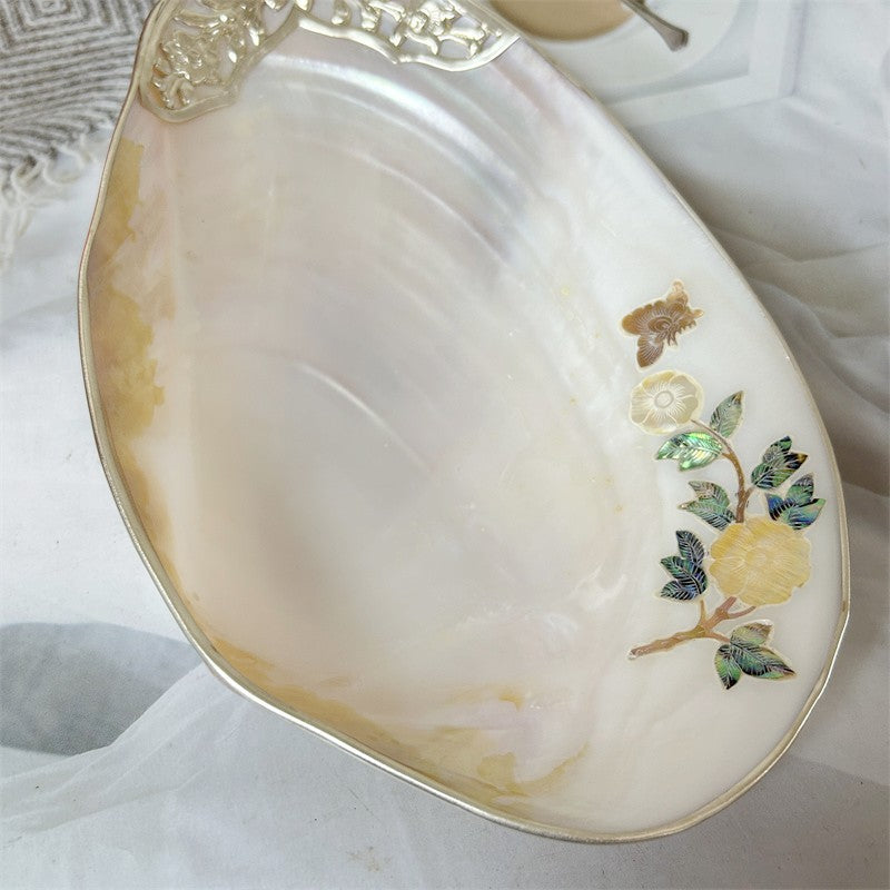 Luxury Natural Pearl Shell Tray for Jewelry Storage and Home Decor Fruit Serving Dish