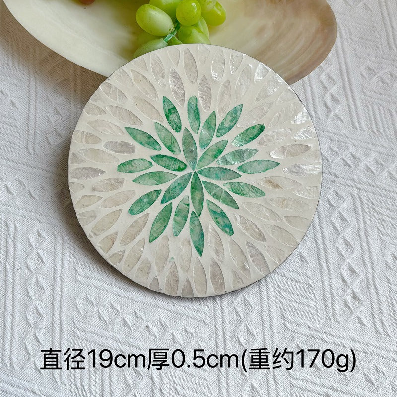 Handmade Natural Pearl Shell Hot Pad Colorful Design