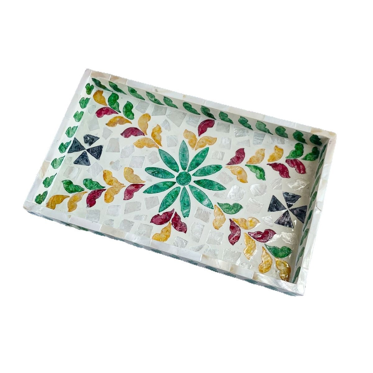 Natural Luxury Pearl Shell Tray Rectangular Nordic Style Fruit Dessert Decorative Shell Serving Tray