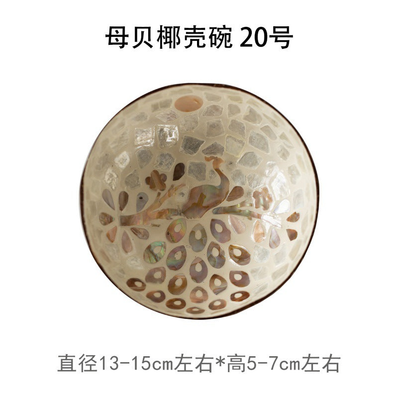 Natural Handmade Coconut Pearl Shell Bowl for Jewelry Storage and Home Decor