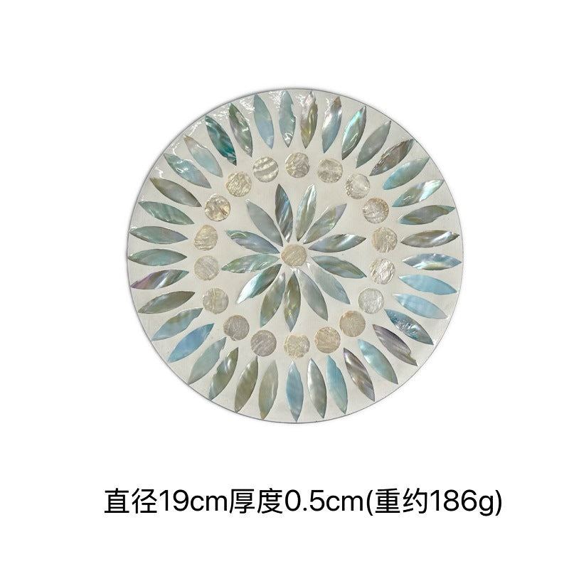 Handmade Natural Pearl Shell Hot Pad Colorful Design