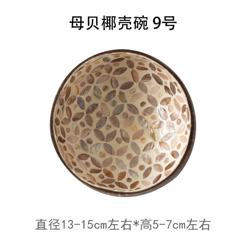 Natural Handmade Coconut Pearl Shell Bowl for Jewelry Storage and Home Decor