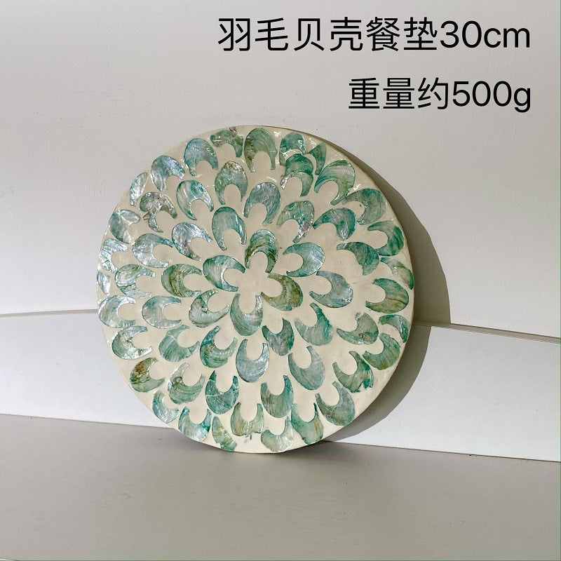 Handmade Natural Pearl Shell Hot Pad Colorful Design