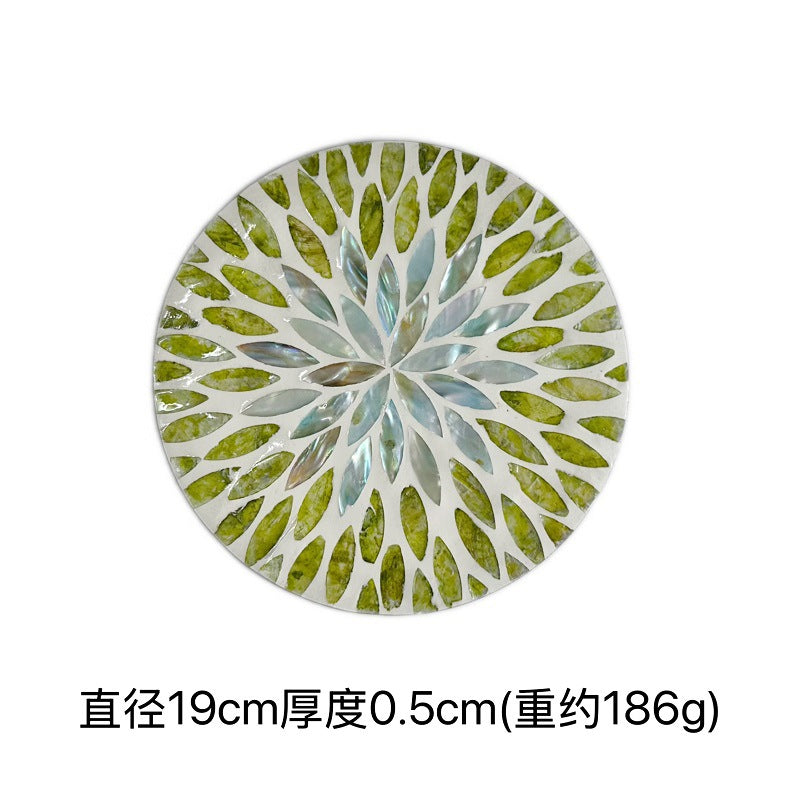 Handmade Natural Pearl Shell Hot Pad Colorful Design