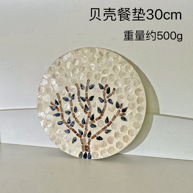 Handmade Natural Pearl Shell Hot Pad Colorful Design