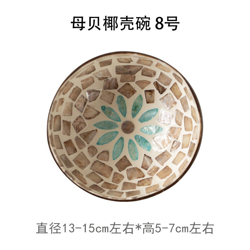 Natural Handmade Coconut Pearl Shell Bowl for Jewelry Storage and Home Decor