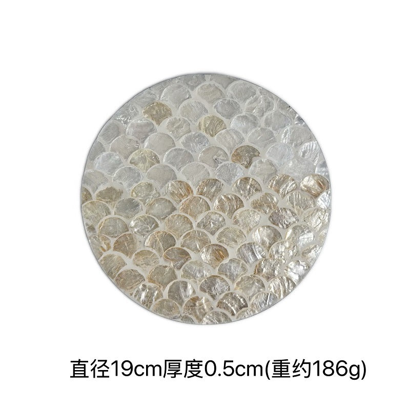 Handmade Natural Pearl Shell Hot Pad Colorful Design