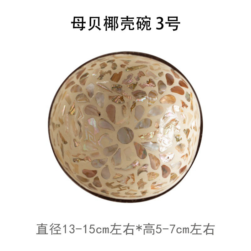 Natural Handmade Coconut Pearl Shell Bowl for Jewelry Storage and Home Decor