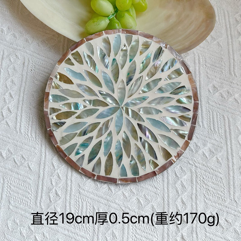 Handmade Natural Pearl Shell Hot Pad Colorful Design