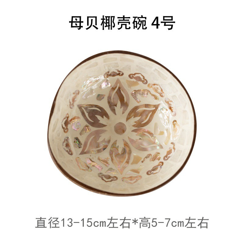 Natural Handmade Coconut Pearl Shell Bowl for Jewelry Storage and Home Decor
