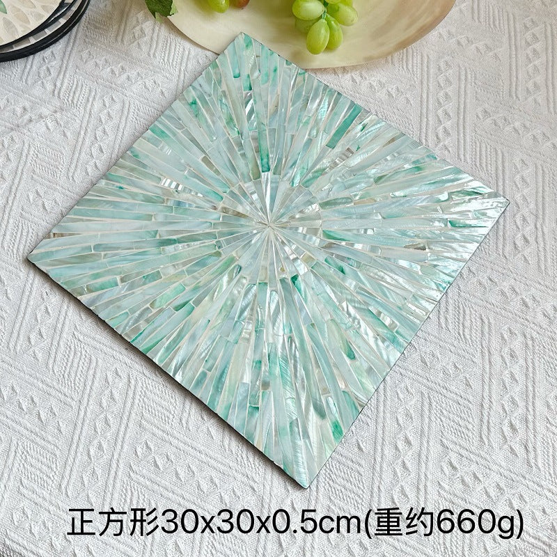 Handmade Natural Pearl Shell Hot Pad Colorful Design