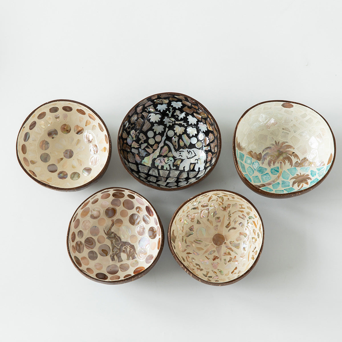 Natural Handmade Coconut Pearl Shell Bowl for Jewelry Storage and Home Decor