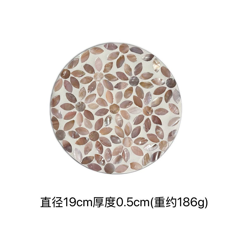 Handmade Natural Pearl Shell Hot Pad Colorful Design