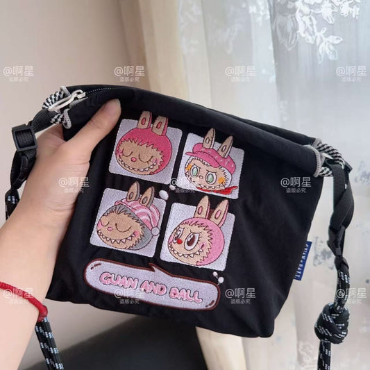 Embroidery Labubu Shoulder Bag Size S